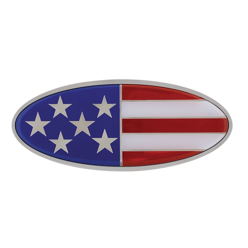 USA flag replacement Peterbilt-style emblem w/mounting studs – SINGLE