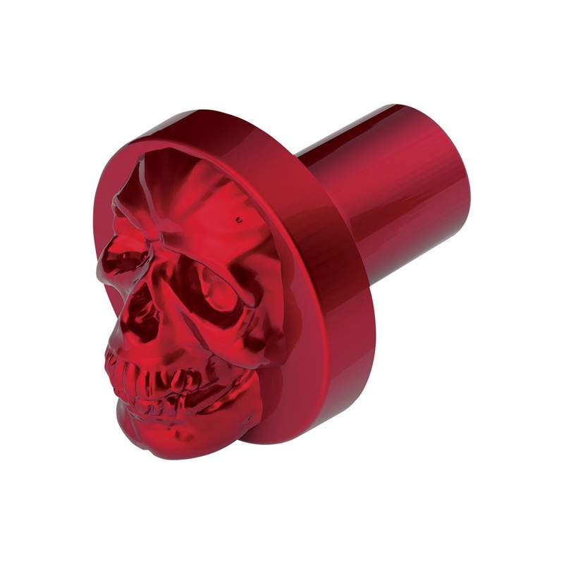 Candy Red Skull aluminum thread-on style air brake knob – SINGLE