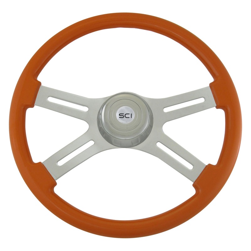 Classic Orange finish 18 wood steering wheel – 3 hole style