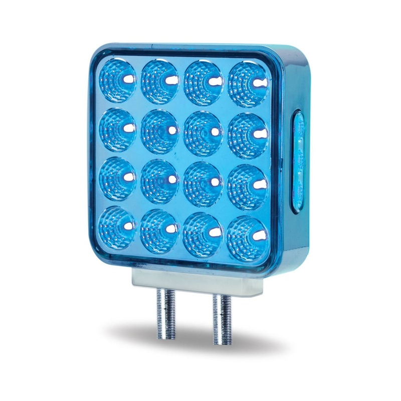 Dual Revolution Amber/Red/Blue 38 diode square LED fender marker/turn signal/auxiliary light