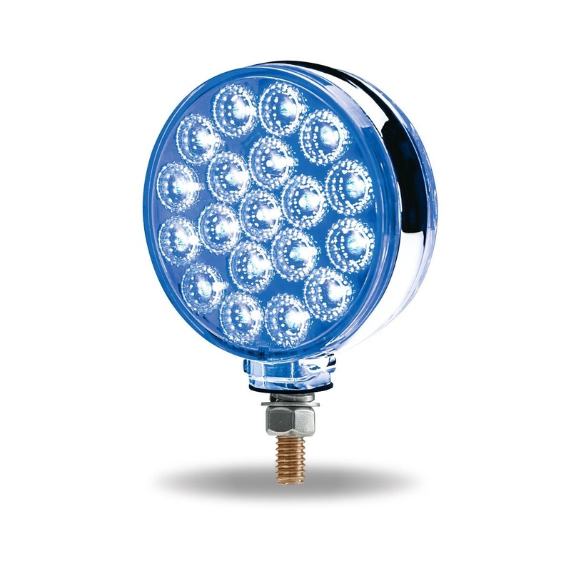 Dual Revolution Amber/Red/Blue double face 38 diode marker/turn signal + auxiliary LED pedestal light