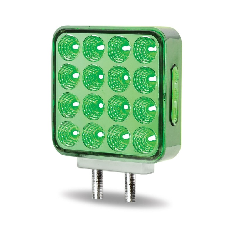 Dual Revolution Amber/Red/Green 38 diode square LED fender marker/turn signal/auxiliary light