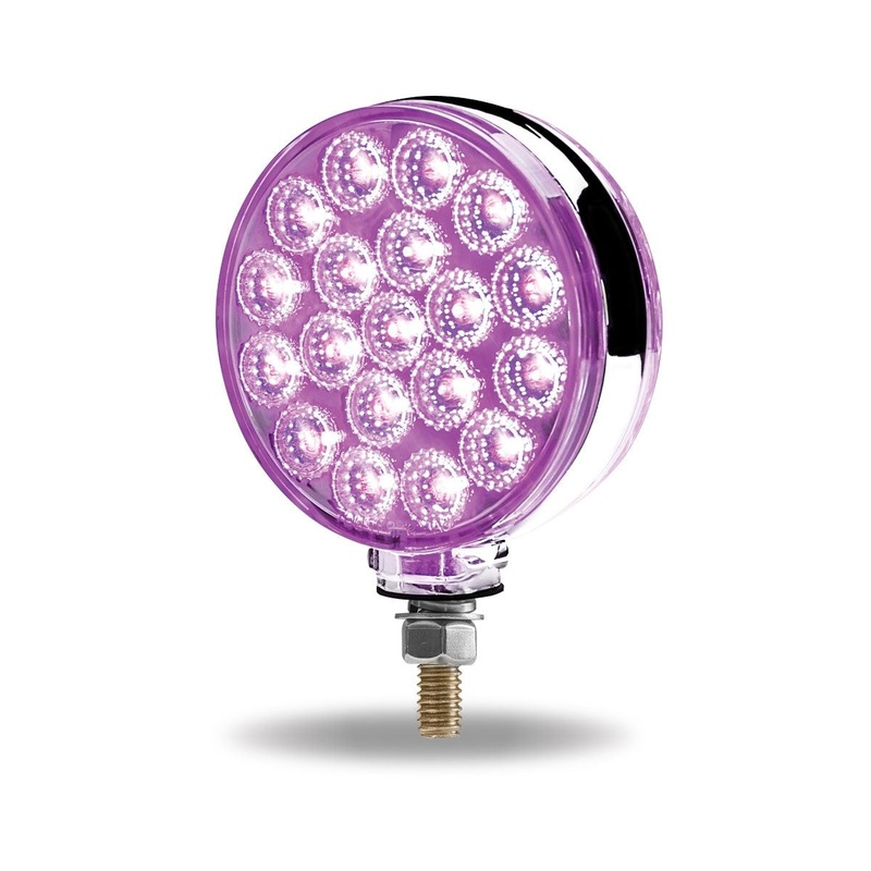 Dual Revolution Amber/Red/Purple double face 38 diode marker/turn signal + auxiliary LED pedestal light