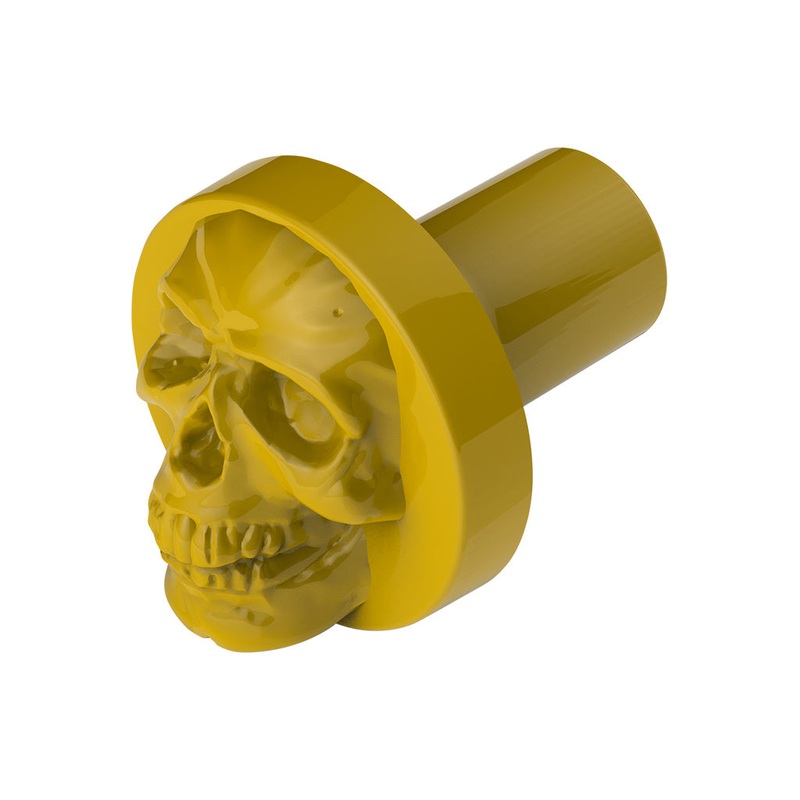 Electric Yellow Skull aluminum thread-on style air brake knob – SINGLE