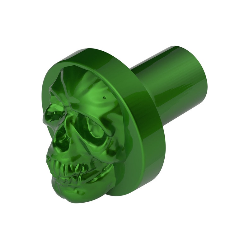 Emerald Green Skull aluminum thread-on style air brake knob – SINGLE