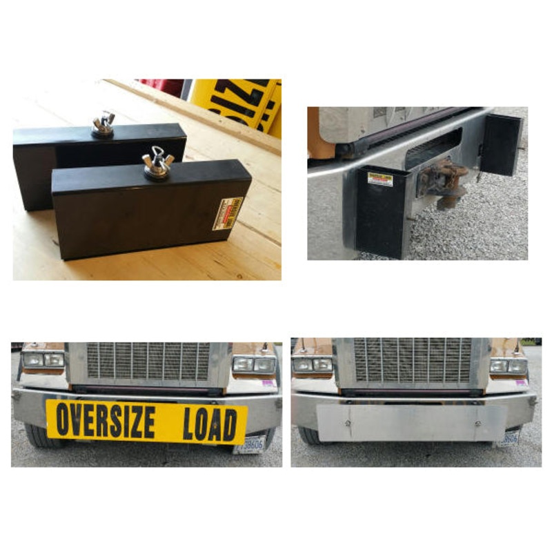 Kenworth T800 bumper-mount bracket kit for oversize load sign – OLS BRAND ONLY