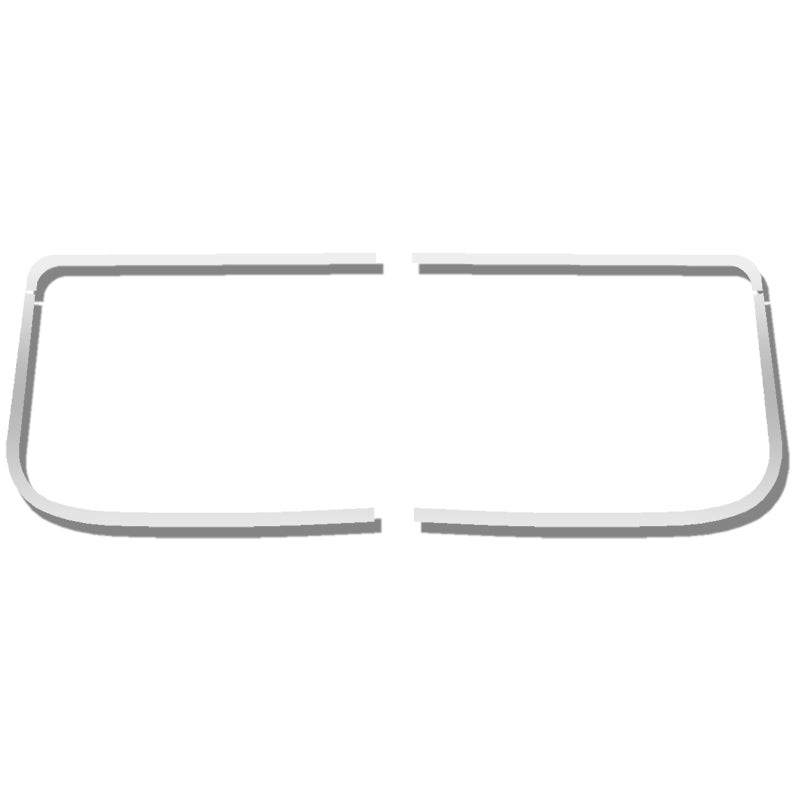 Kenworth W900 (2014) stainless steel surround for curved windshield – 4 piece kit