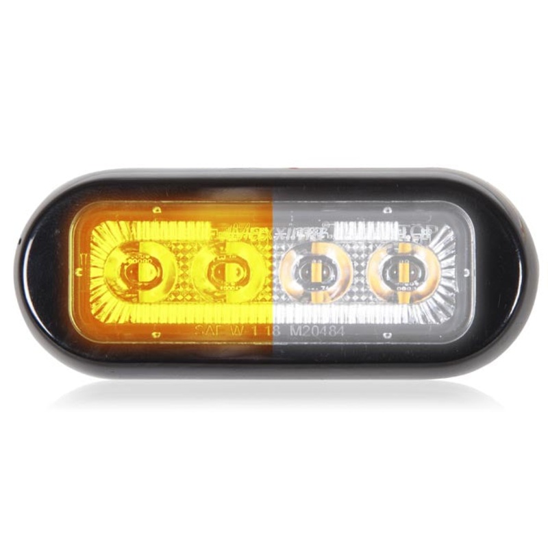 Maxxima Amber/White 8 diode dual color 3.8 x 1.5 low profile surface mount LED strobe light
