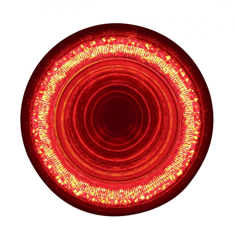 Mirage Red 4 round 24 diode LED stop/turn/tail light – CLEAR lens