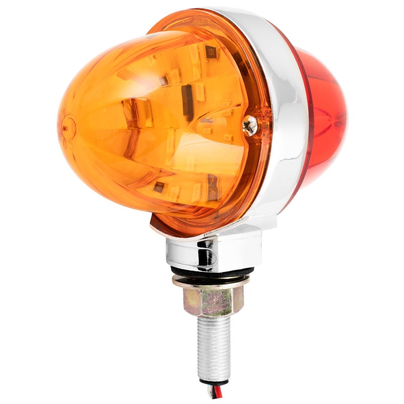 Pearl 3 Amber/Red 18 diode LED watermelon pedestal turn signal light