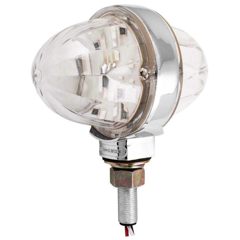 Pearl 3 Amber/Red 18 diode LED  watermelon pedestal turn signal light – clear lens
