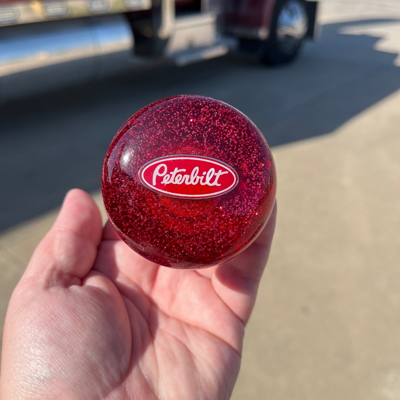 Peterbilt embedded logo tractor / trailer air brake knob with 5/8 x 11 insert – SINGLE