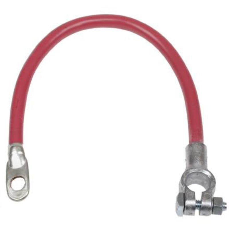 14 INCH 2 AWG BATTERY CABLE WITH TOP POST STRAIGHT X 7/16 EYELET CONNECTIONS