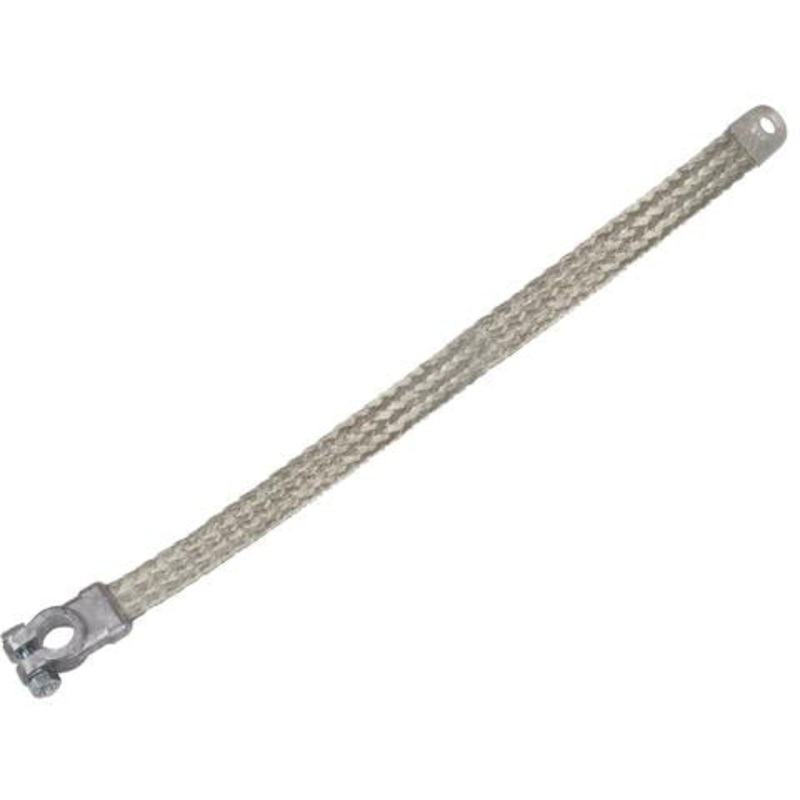 24 INCH 2 AWG BATTERY GROUND STRAP WITH TOP POST STRAIGHT X 7/16 EYELET CONNECTIONS