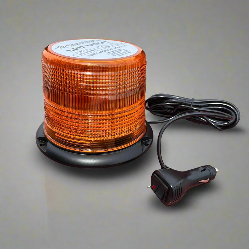 Amber 5 LED beacon strobe light – bolt or magnet / suction cup mount