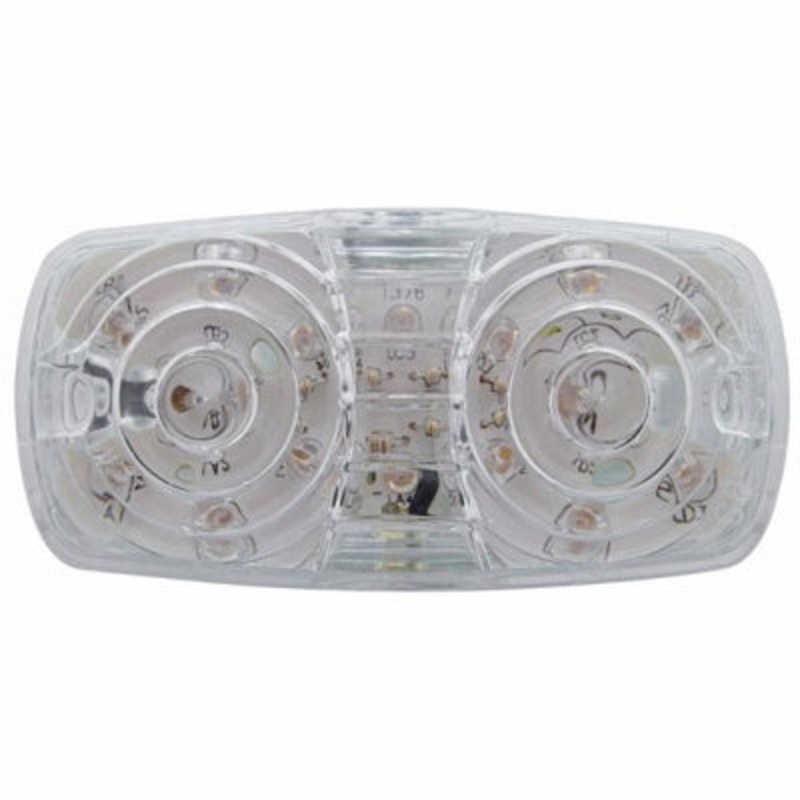 Amber tiger eye/double bubble 16 LED marker light – CLEAR lens