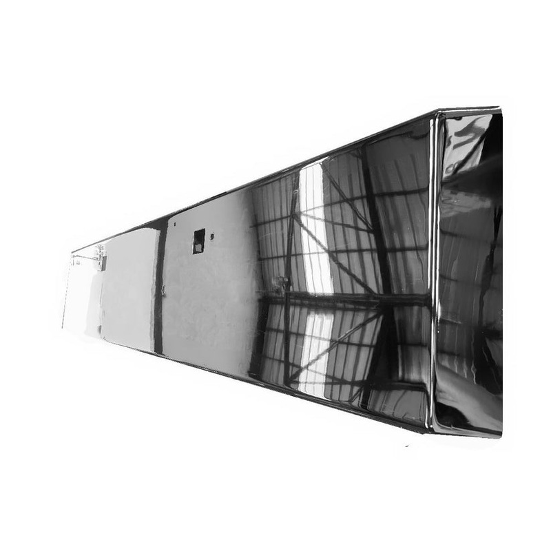 Peterbilt 389 chrome 20 mitered end bumper with standard tow & mounting holes