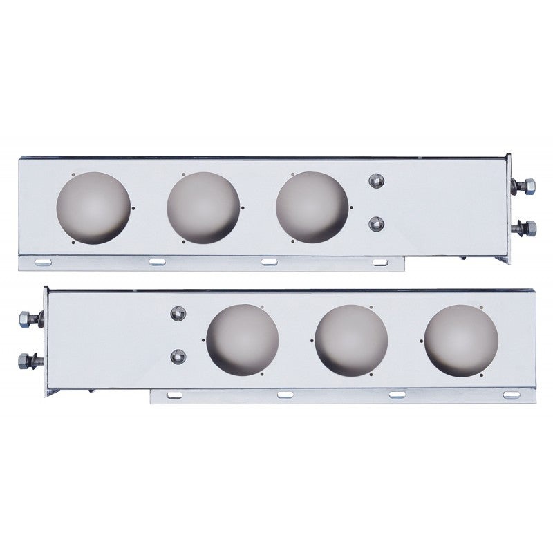 Stainless steel economy mudflap hangers w/6 round 4 light holes – PAIR