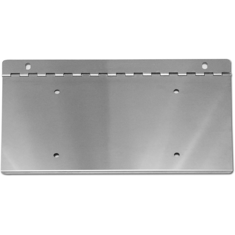 Stainless steel hinged 1 license plate holder – 14 wide