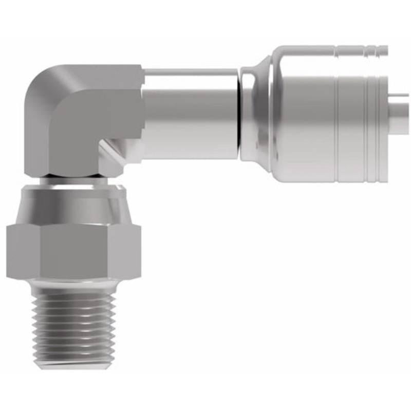 Z SERIES – 3/8 INCH HOSE X 1/4 INCH MPT MALE 90 ELBOW SWIVEL