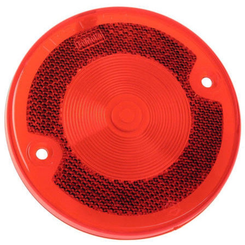 TAILLIGHT LENS, PLASTIC FOR DUOLAMP WITH FOMOCO ON LENS. TRACTORS: 1953 & UP