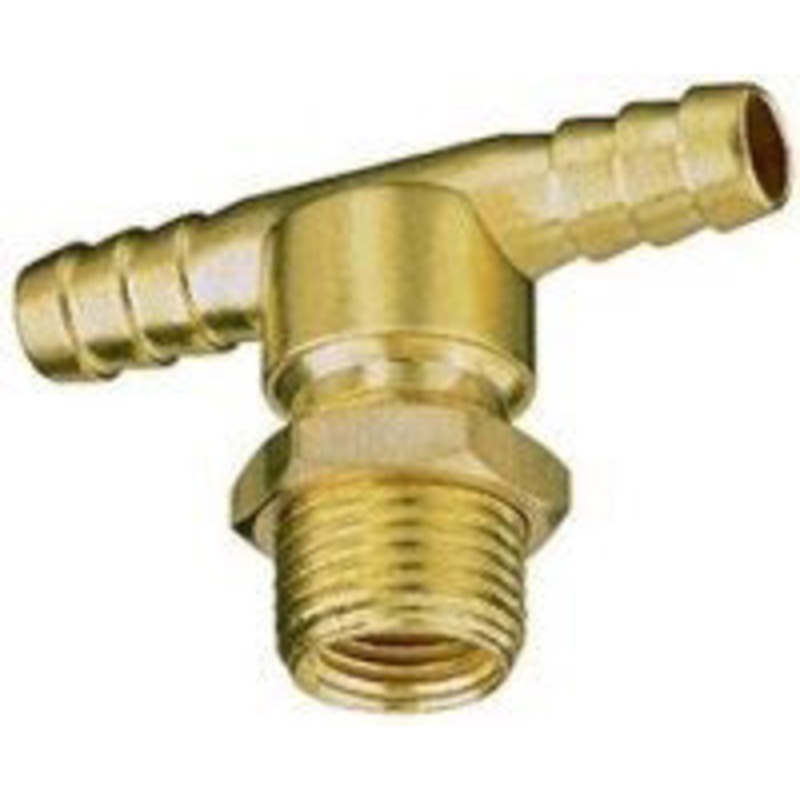 DOUBLE HOSE BARB NOZZLE BODY – 3/8 HOSE -BRASS
