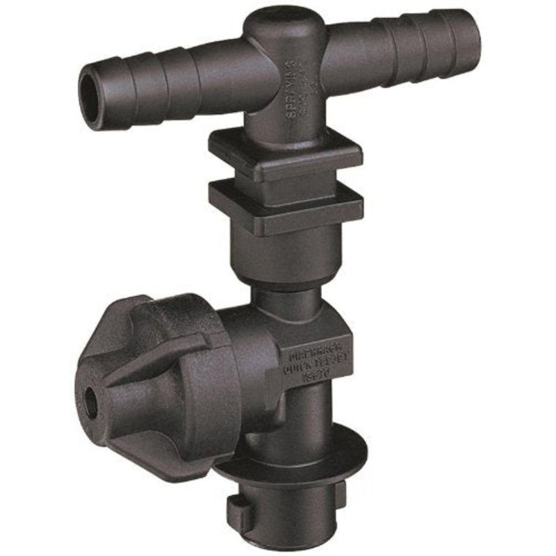 QUICKJET DOUBLE BARB NOZZLE BODY – 3/8 HOSE – HAS SIDE DIAPHRAGM