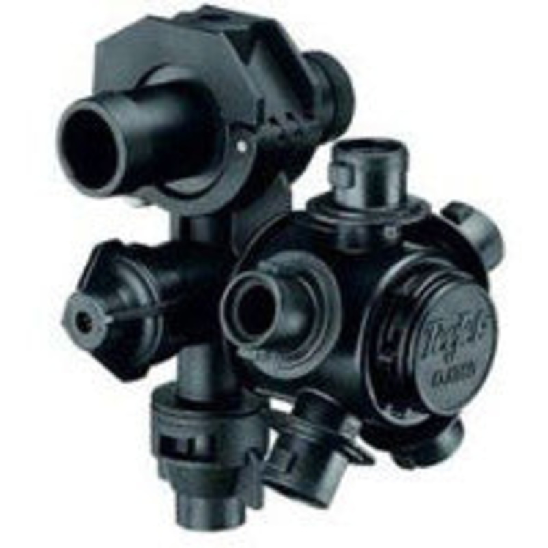 QUICKJET QJ360 NOZZLE BODY, FIVE OUTLET, SINGLE-BARBED FOR 1 HOSE