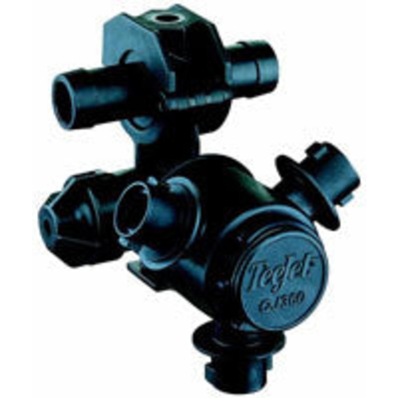 QUICKJET QJ360 NOZZLE BODY, THREE OUTLET, DOUBLE-BARBED FOR 1/2 HOSE
