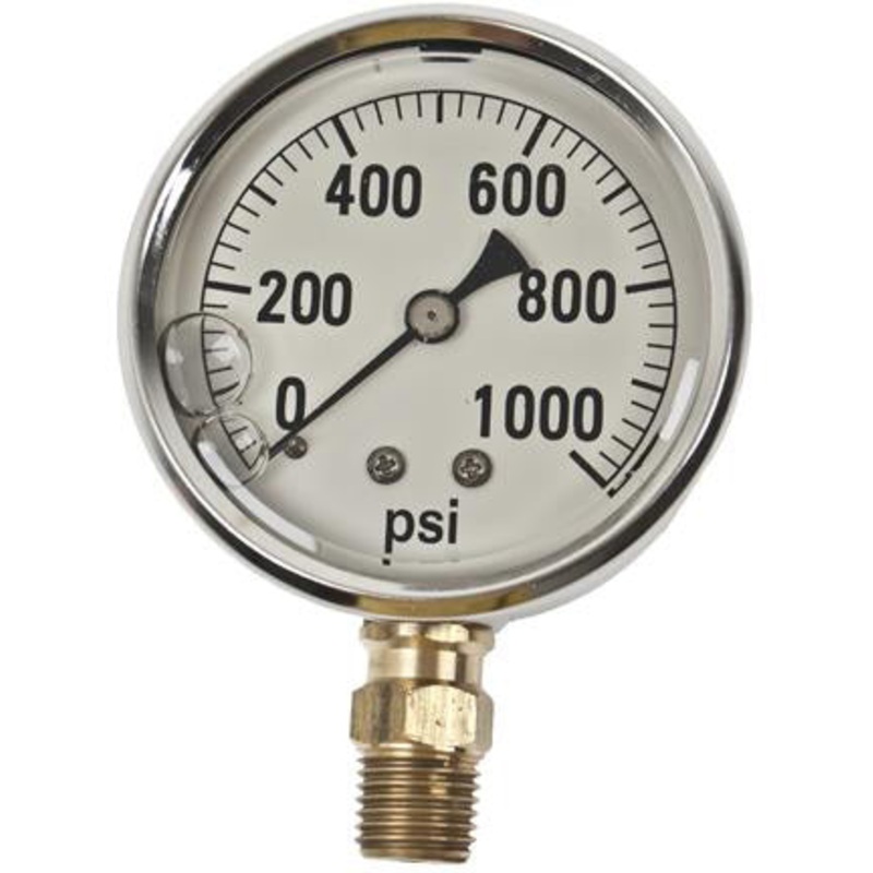 1000 PSI LIQUID FILLED  / STAINLESS GAUGE – 2-1/2 DIAMETER