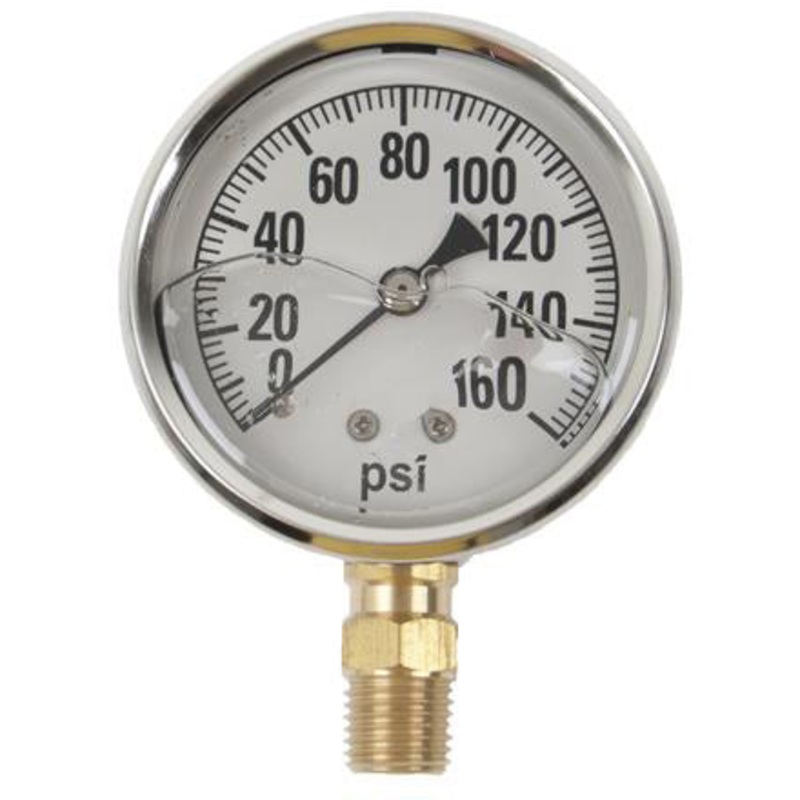 160 PSI LIQUID FILLED  / STAINLESS GAUGE – 2-1/2 DIAMETER