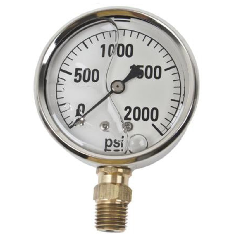 2000 PSI LIQUID FILLED  / STAINLESS GAUGE – 2-1/2 DIAMETER