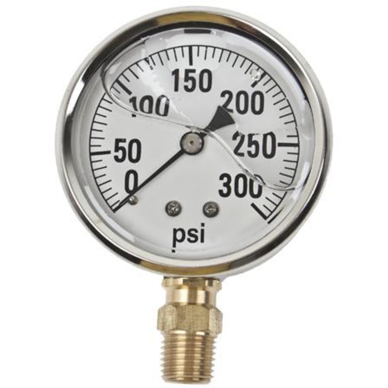 300 PSI LIQUID FILLED  / STAINLESS GAUGE – 2-1/2 DIAMETER
