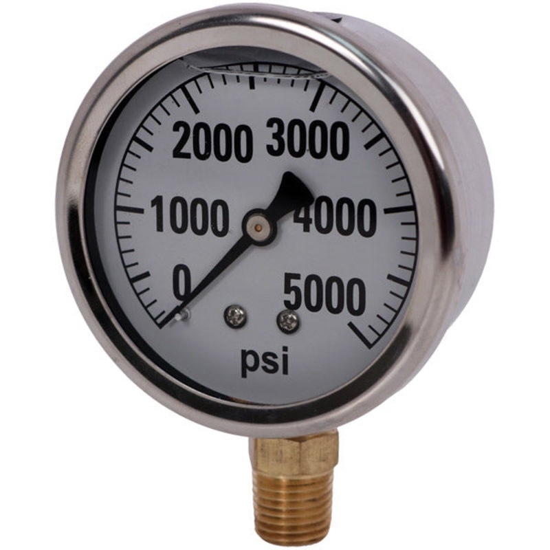 5000 PSI LIQUID FILLED  / STAINLESS GAUGE – 2-1/2 DIAMETER
