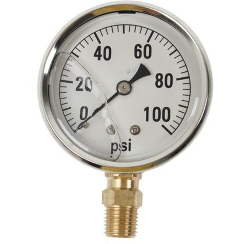 60 PSI LIQUID FILLED  / STAINLESS GAUGE – 2-1/2 DIAMETER