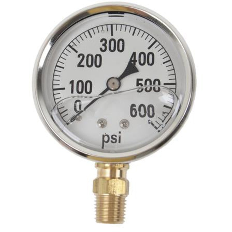 600 PSI LIQUID FILLED  / STAINLESS GAUGE – 2-1/2 DIAMETER