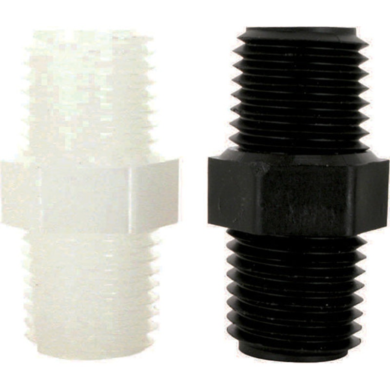 NIPPLE, NYLON, 1-1/4 MALE PIPE THREAD X 1-1/4 MALE PIPE THREAD