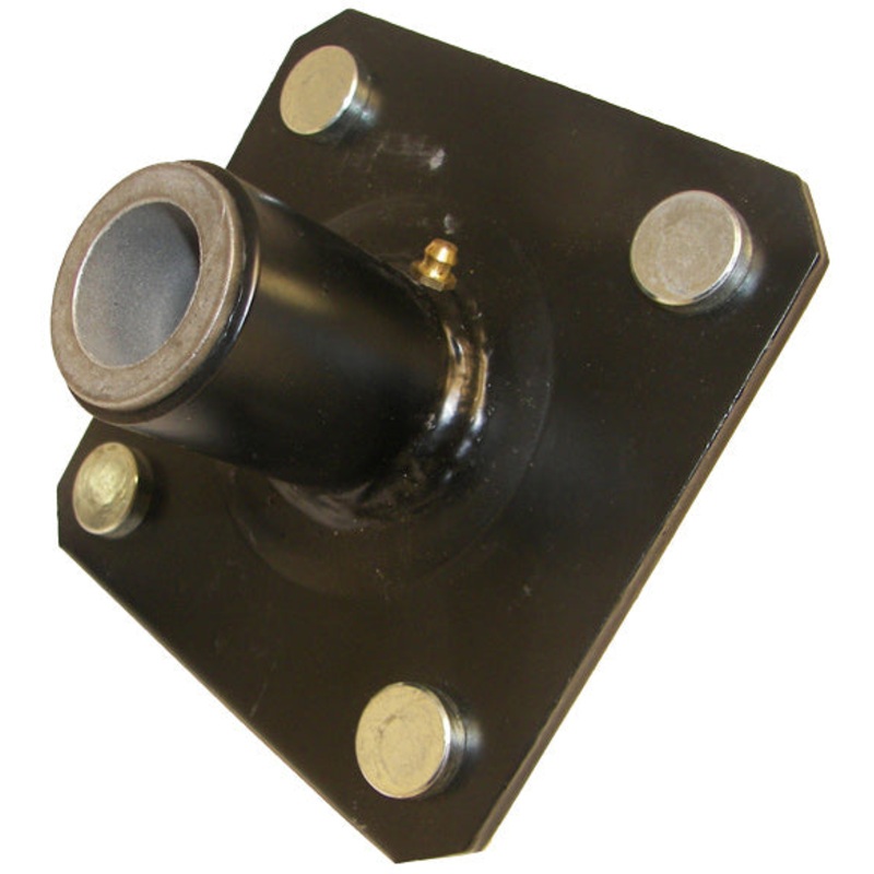 FABRICATED STEEL TAIL WHEEL HUB WITH 1 BUSHINGS. 4 BOLT HOLES ON 5  BOLT CIRCLE