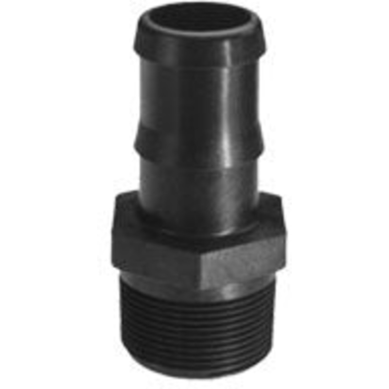 3/4 INCH X 1 INCH MNPT X HOSE BARB  POLY