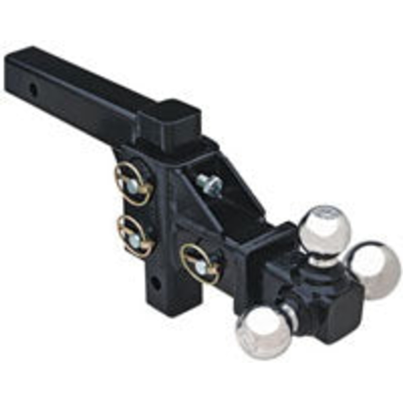 ADJUSTABLE HEIGHT TRIPLE HITCH BALL MOUNT –   SOLID SHANK         1-7/8  / 2 /  2-5/16 BALL