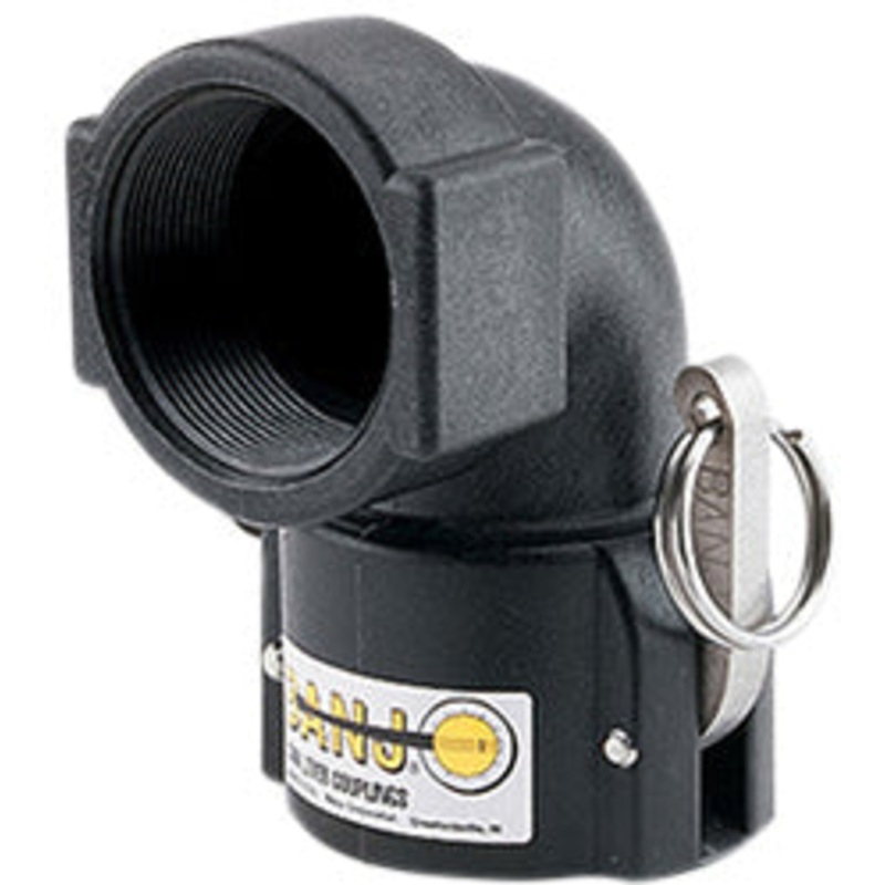 1-1/2 D SERIES 90 DEGREE ELBOW CAM LOCK COUPLER – 1-1/2 FEMALE COUPLER X 1-1/2 FEMALE PIPE THREAD