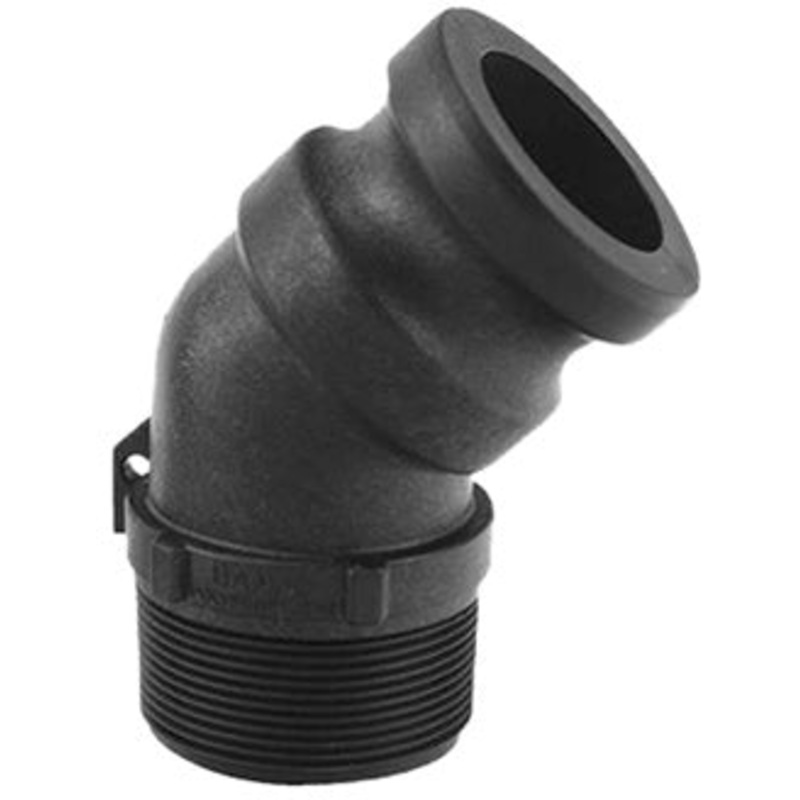 2 F SERIES 45 DEGREE ELBOW CAM LOCK COUPLER – 2 MALE ADAPTER X 2 MALE PIPE THREAD