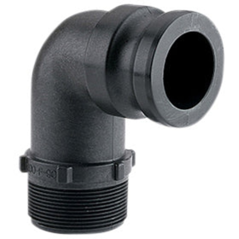2 F SERIES 90 DEGREE ELBOW CAM LOCK COUPLER – 2 MALE ADAPTER X 2 MALE PIPE THREAD