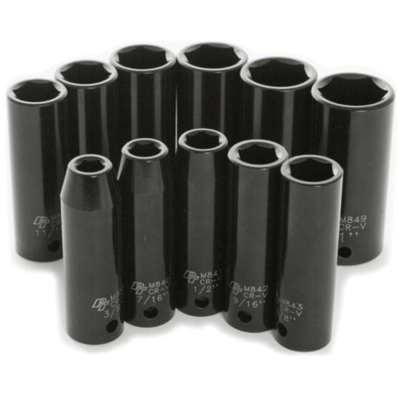 SAE DEEPWELL IMPACT SKT – 11PC  1/2 DRIVE