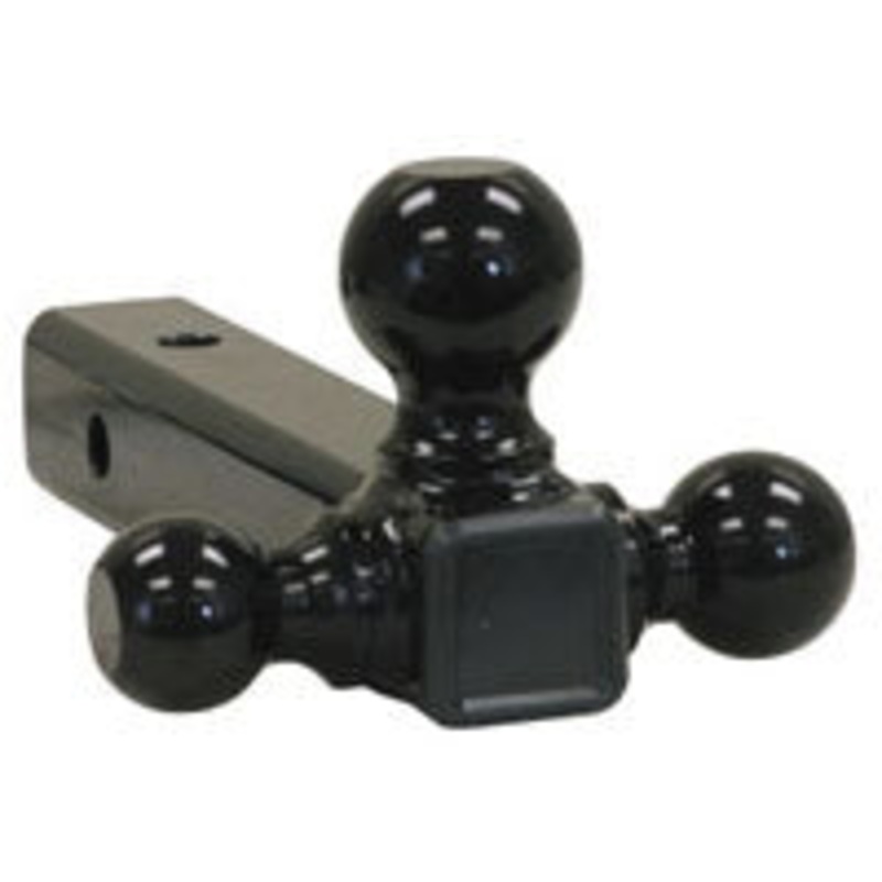 TRIPLE TRAILER BALL MOUNT FOR 2 RECEIVER – TUBULAR SHANK        1-7/8  / 2 /  2-5/16 BALL