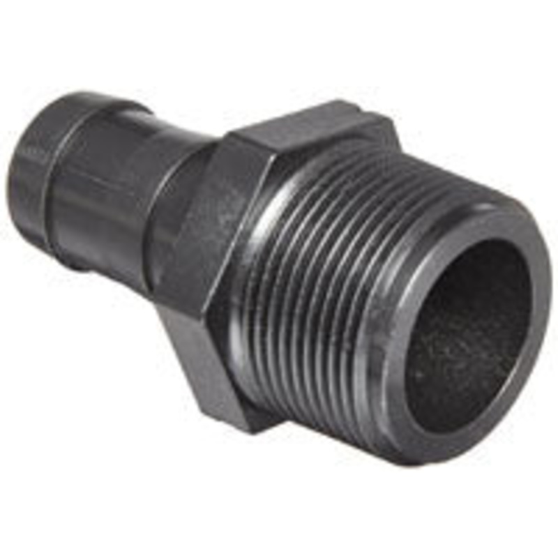 1-1/4 INCH X 1 INCH MNPT X HOSE BARB  POLY
