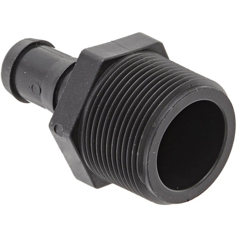 1-1/4 INCH X 3/4 INCH MNPT X HOSE BARB  POLY