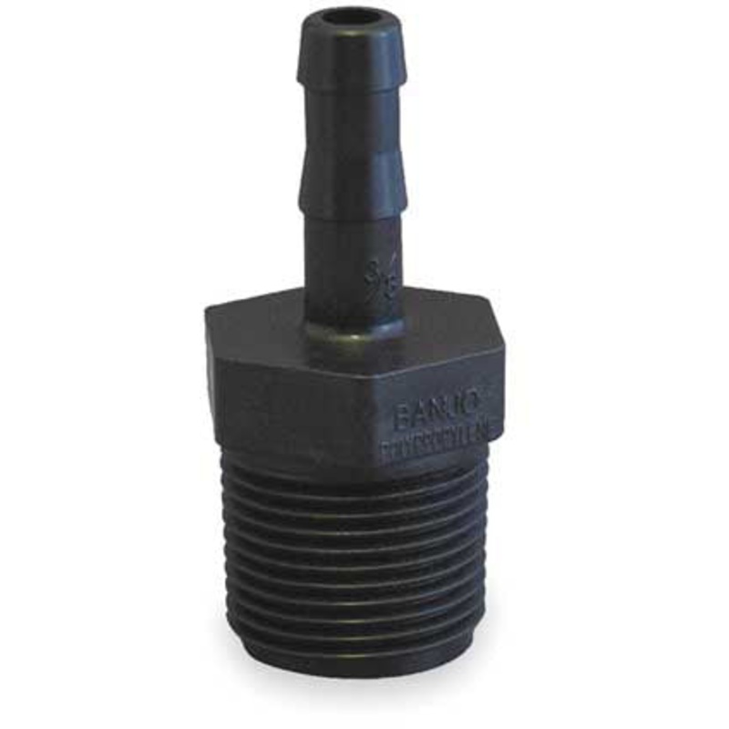 3/8 INCH X 1/2 INCH MNPT X HOSE BARB  POLY