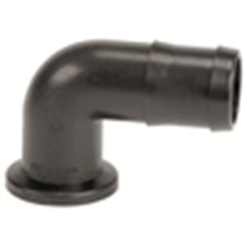 MANIFOLD FLANGE FITTING – 2 FULL-PORT FLANGE X 90 DEGREE 2 HOSE BARB