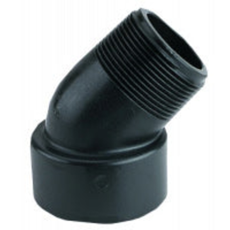 1-1/2 INCH X 1-1/2 INCH MNPT X FNPT  POLY STREET ELBOW – 45